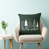 Tis The Season Christmas Tree Throw Pillow クッション (椅子)