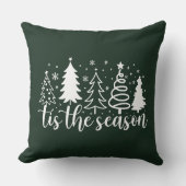 Tis The Season Christmas Tree Throw Pillow クッション (正面)