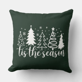 Tis The Season Christmas Tree Throw Pillow クッション