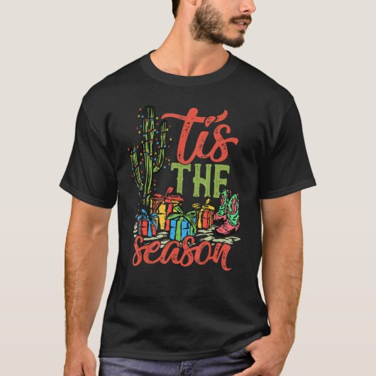 Tis' The Season Christmas Western Country Tシャツ (正面)