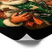 Tis The Season Cool Santa Duck Christmas Design  ポスター (角)