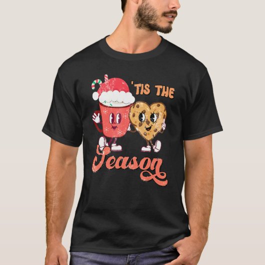 Tis' The Season Cute Hot Cocoa Santa Cookie Baking Tシャツ (正面)