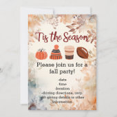 Tis the Season Fall Autumn Football Pumpkin Spice 招待状 (正面)