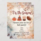 Tis the Season Fall Autumn Football Pumpkin Spice 招待状 (正面/裏面)