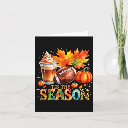 Tis The Season Fall Coffee Football Autumn Gift  カード (正面)