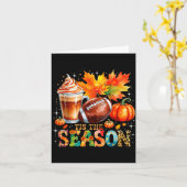 Tis The Season Fall Coffee Football Autumn Gift  カード (黄色い花)
