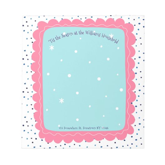 Tis the Season Family Holiday Hand-drawn Custom ノートパッド (正面)