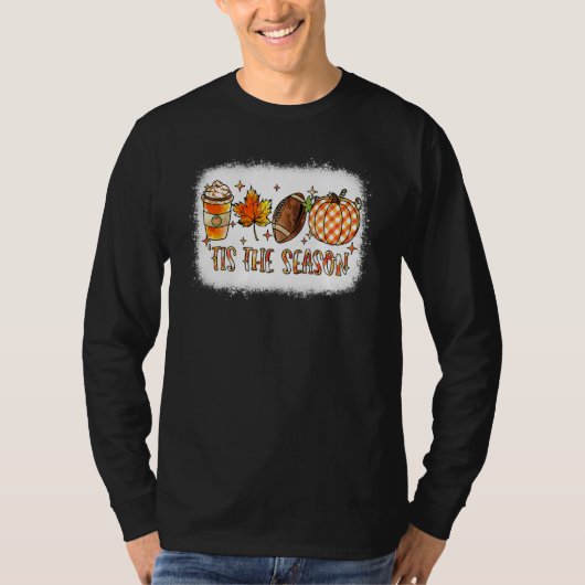 Tis the Season Football Halloween Pumpkin Coffee R Tシャツ (正面)
