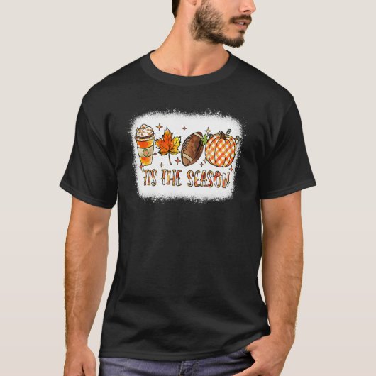 Tis the Season Football Halloween Pumpkin Coffee R Tシャツ (正面)