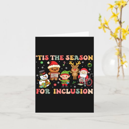 Tis The Season For Inclusion Christmas Sped Teache カード (黄色い花)
