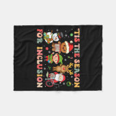 Tis The Season For Inclusion Christmas Sped Teache フリースブランケット (正面(横))