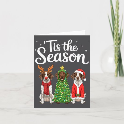 Tis The Season German Shorthaired Inter Christmas カード (正面)