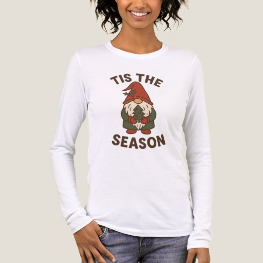 Tis The Season Gnome Christmas トライブレンドTシャツ (正面)