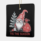 Tis The Season Gnome Christmas Holiday Winter セラミックオーナメント (左)