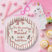 Tis The Season Hand Drawn Christmas Bridal Shower ペーパープレート (パーティー)