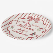 Tis The Season Hand Drawn Christmas Bridal Shower ペーパープレート (アングル)