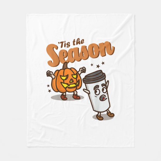 Tis The Season Hate Pumpkin Spice Latte Halloween フリースブランケット (正面)