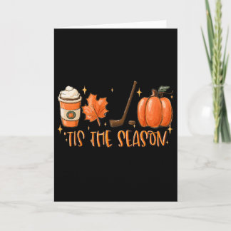 Tis The Season Hockey Latte Leaves Hello Pumpkin H カード