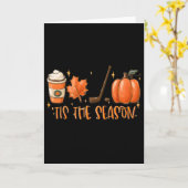 Tis The Season Hockey Latte Leaves Hello Pumpkin H カード (黄色い花)