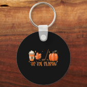 Tis The Season Hockey Latte Leaves Hello Pumpkin H キーホルダー (正面)