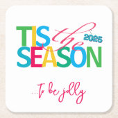 Tis the Season Holiday Paper Coaster スクエアペーパーコースター (正面)