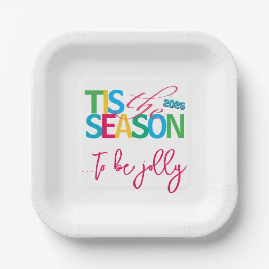 Tis the Season Holiday Paper Plates ペーパープレート (正面)