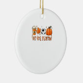 Tis The Season Leaf Latte Autumn Football セラミックオーナメント (右)