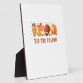 Tis The Season Leopard Football Halloween Fall フォトプラーク (側面)
