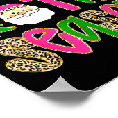 Tis The Season Leopard Print Nk Christmas Santa Sn ポスター (角)