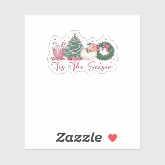 Tis The Season Merry Christmas Cute Xmas Coffee Ch シール (シート)
