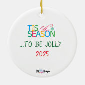 Tis the Season Photo Christmas Ornament セラミックオーナメント (裏面)