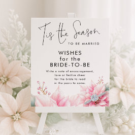 Tis the season Poinsettia Bridal Shower Wishes ポスター