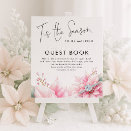 Tis the season Poinsettia Guest Book Bridal Shower ポスター