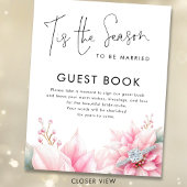Tis the season Poinsettia Guest Book Bridal Shower ポスター