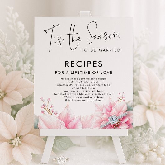 Tis the season Poinsettia Recipes Bridal Shower ポスター