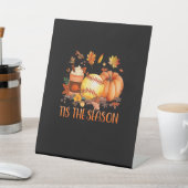 Tis The Season Pumpkin Leaf Latte Fall Softball 台座サイン (インサイチュ)
