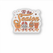 Tis The Season Pumpkin Leaf Latte Football Creativ シール (正面)