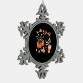 Tis The Season Pumpkin Season, Fall Harvest Autumn スノーフレークピューターオーナメント (左)