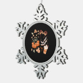 Tis The Season Pumpkin Season, Fall Harvest Autumn スノーフレークピューターオーナメント (右)