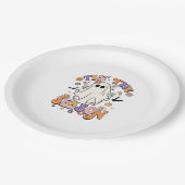 Tis The Season Retro Halloween Party Funny Minimal ペーパープレート (アングル)