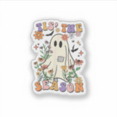 Tis The Season Retro Halloween Party Funny Trendy シール (正面)