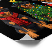 Tis The Season Rottweiler Christmas Santa Rottie D ポスター (角)