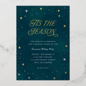 'Tis the Season Shiny Stars Christmas Party 箔招待状 (正面)