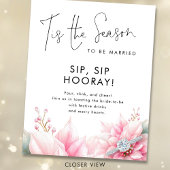 Tis the season Sip Sip Hooray Sign Bridal Shower ポスター