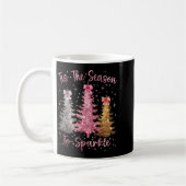 Tis The Season Sparkle Christmas Tree Xmas Women G コーヒーマグカップ (左)