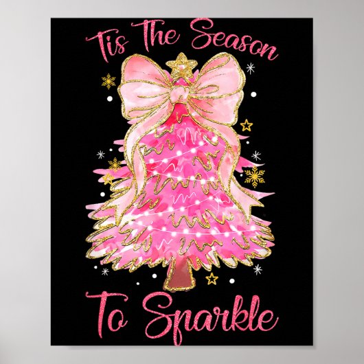 Tis The Season Sparkle Christmas Tree Xmas Women G ポスター (正面)