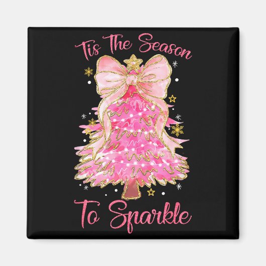 Tis The Season Sparkle Christmas Tree Xmas Women G マグネット (正面)