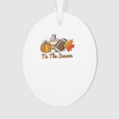 Tis The Season Thanksgiving Leaf Spice Football Fa オーナメント (正面)