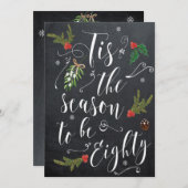 Tis the season to be 80 birthday christmas holiday 招待状 (正面/裏面)