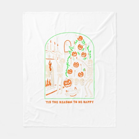 Tis The Season To Be Creepy Halloween フリースブランケット (正面)
